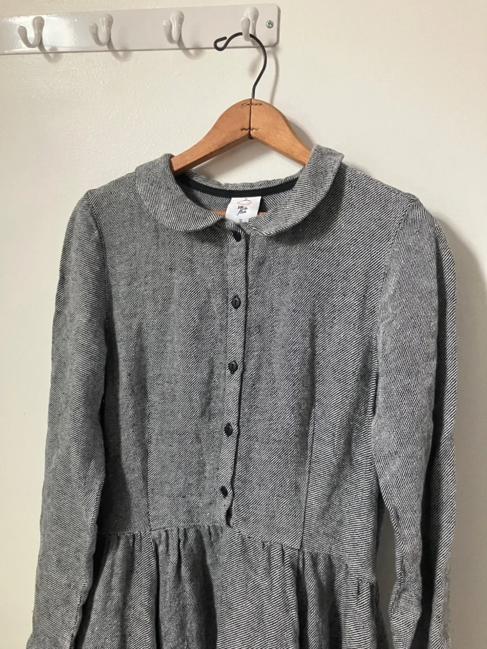 Son de Flor twill linen classic dress in grey moon